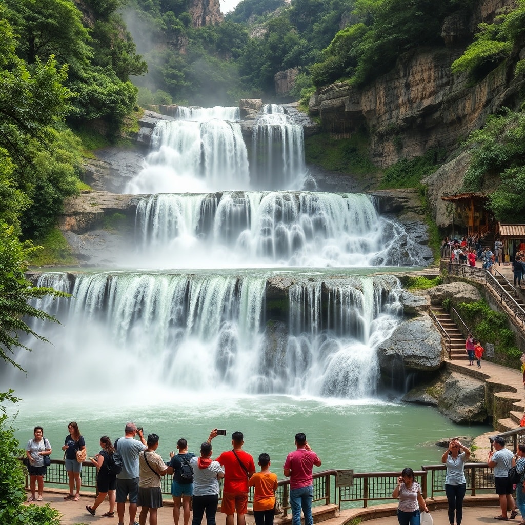 Hidden gem in Yilan: Explore the natural wonder of Wufengqi Waterfall's three-tiered falls!
